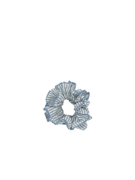 Frilly Scrunchie Blue Stripes