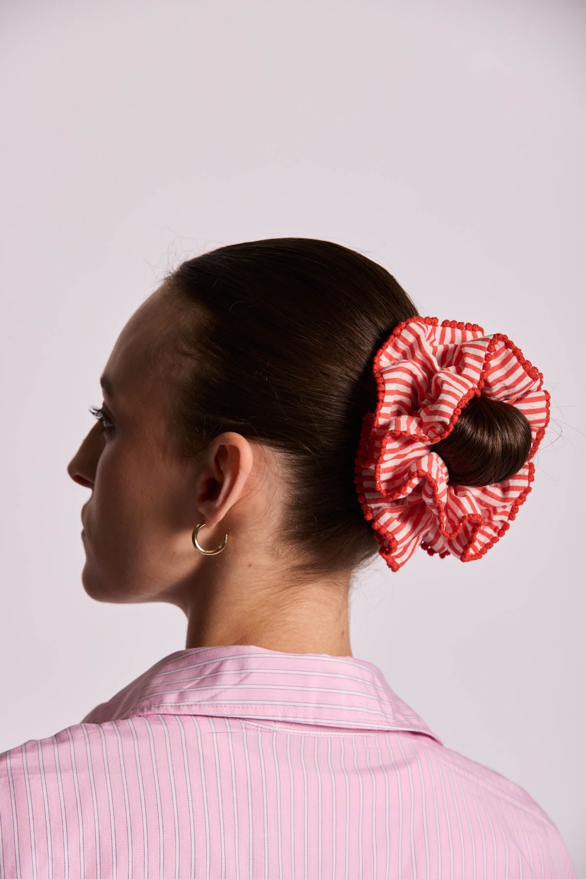 Frilly Scrunchie Red Stripes