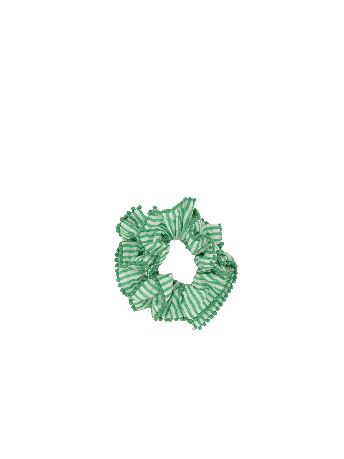 Frilly Scrunchie Green Stripes