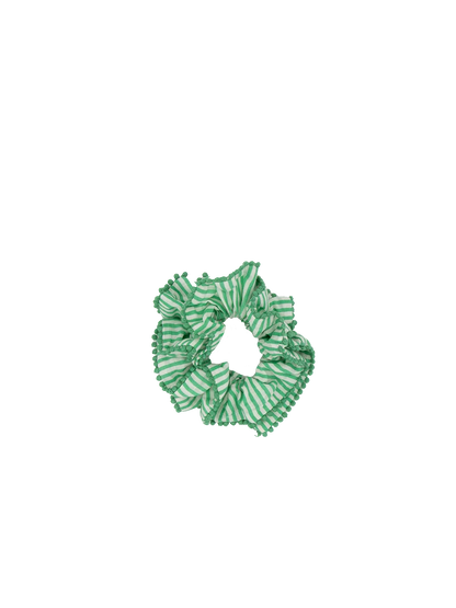 Frilly Scrunchie Green Stripes