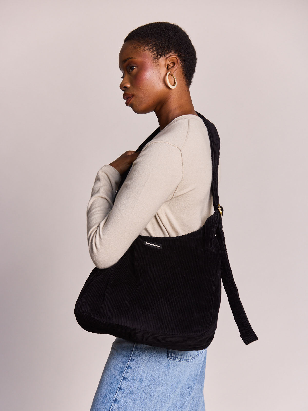 Claire black corduroy Crossbody