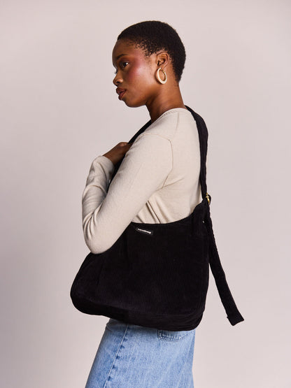 Claire black corduroy Crossbody