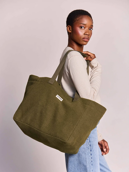 Claude khaki wool effect Tote bag