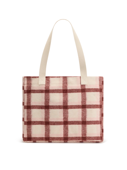 Claude pink tartan Stripes Tote bag