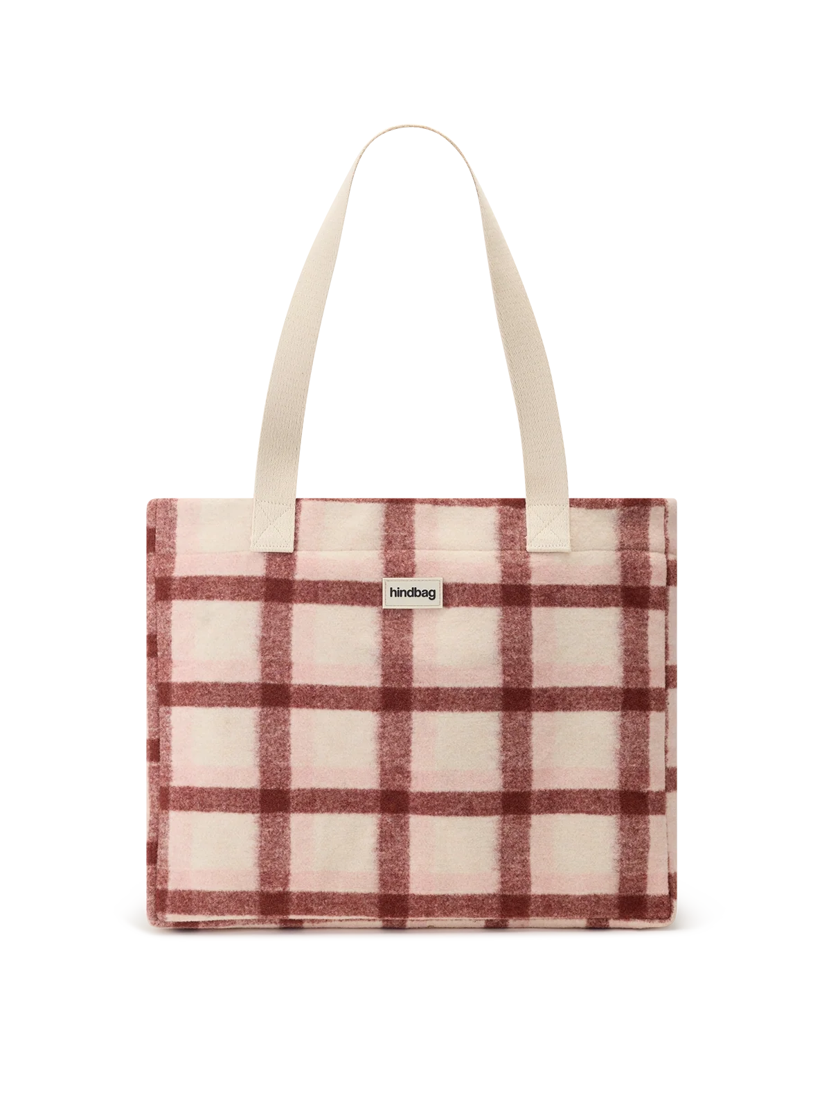 Claude pink tartan Stripes Tote bag