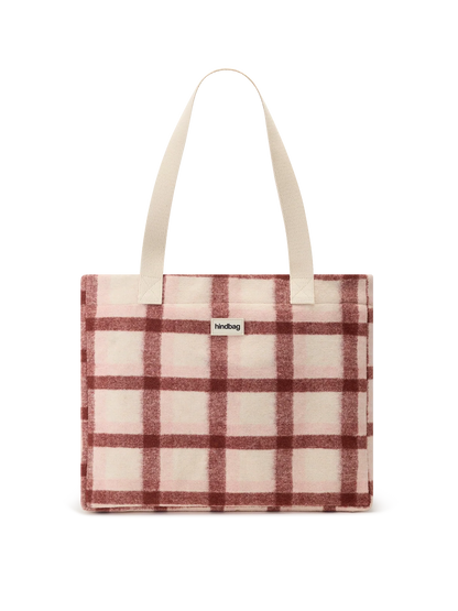 Claude pink tartan Stripes Tote bag