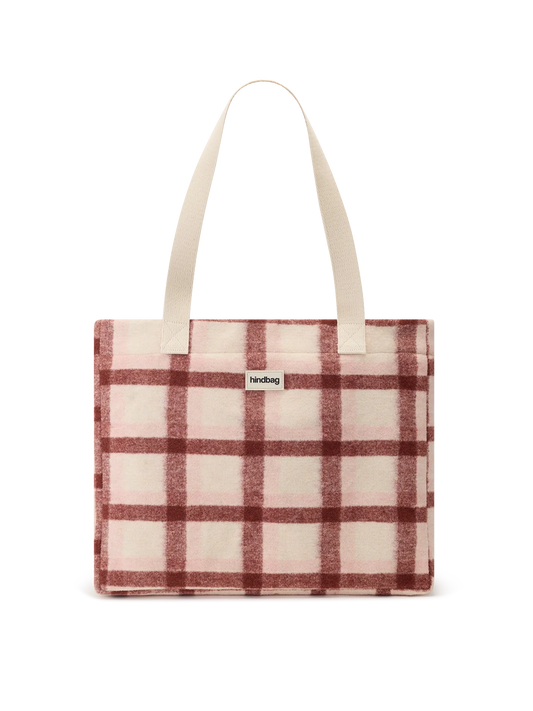 Claude pink tartan Stripes Tote bag