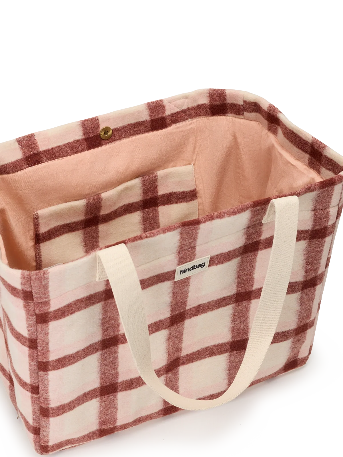 Claude pink tartan Stripes Tote bag