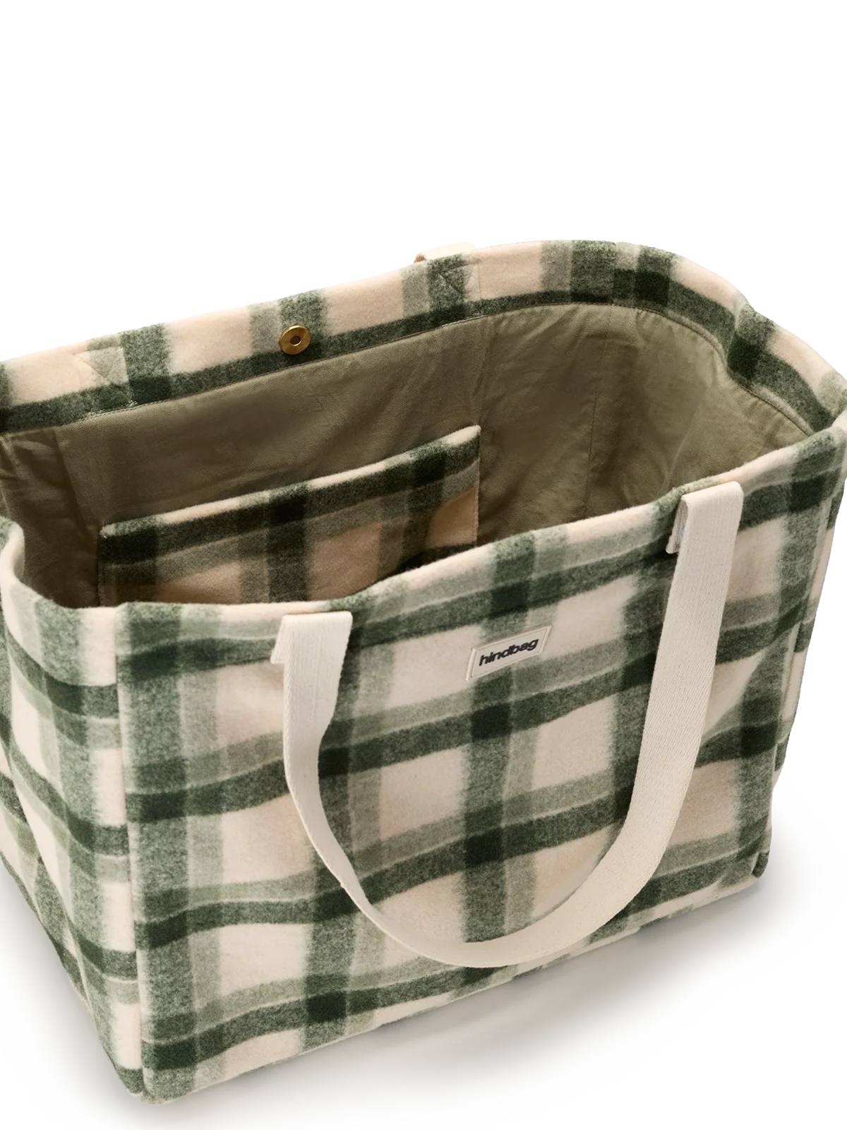 Claude green tartan Stripes Tote bag