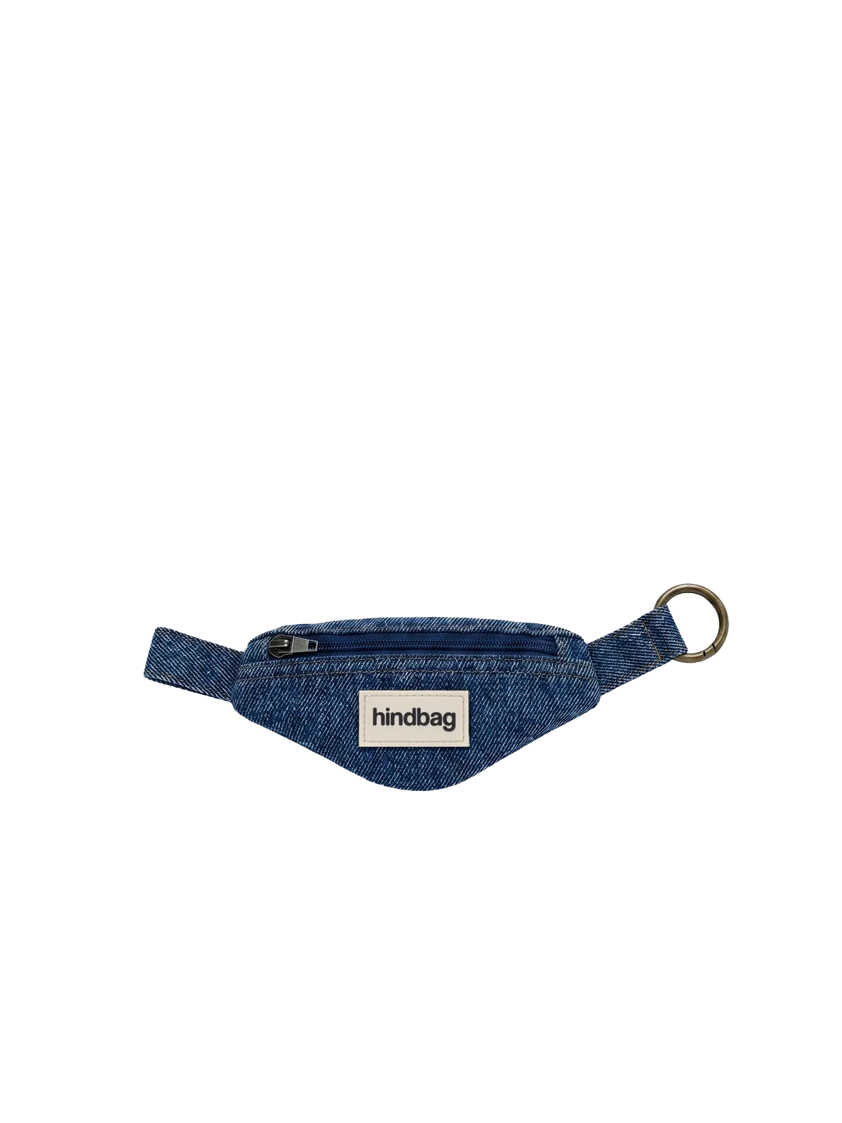 Côme dark blue denim key ring