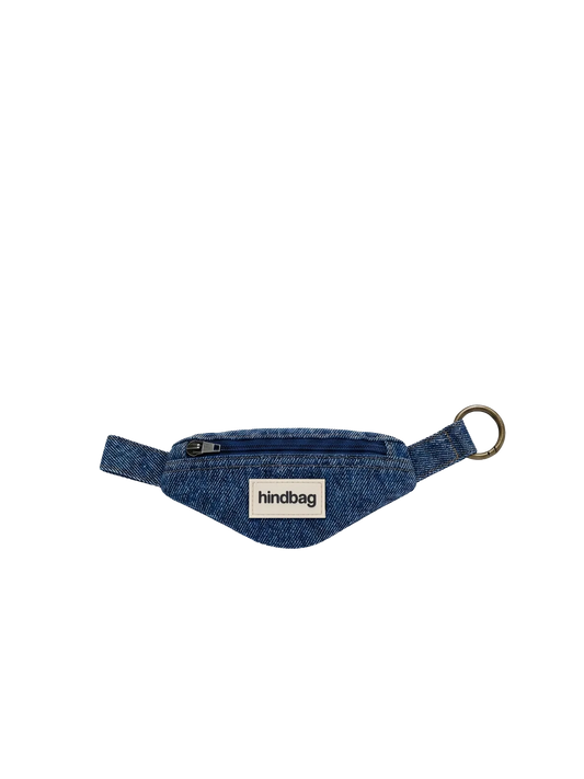 Côme dark blue denim key ring