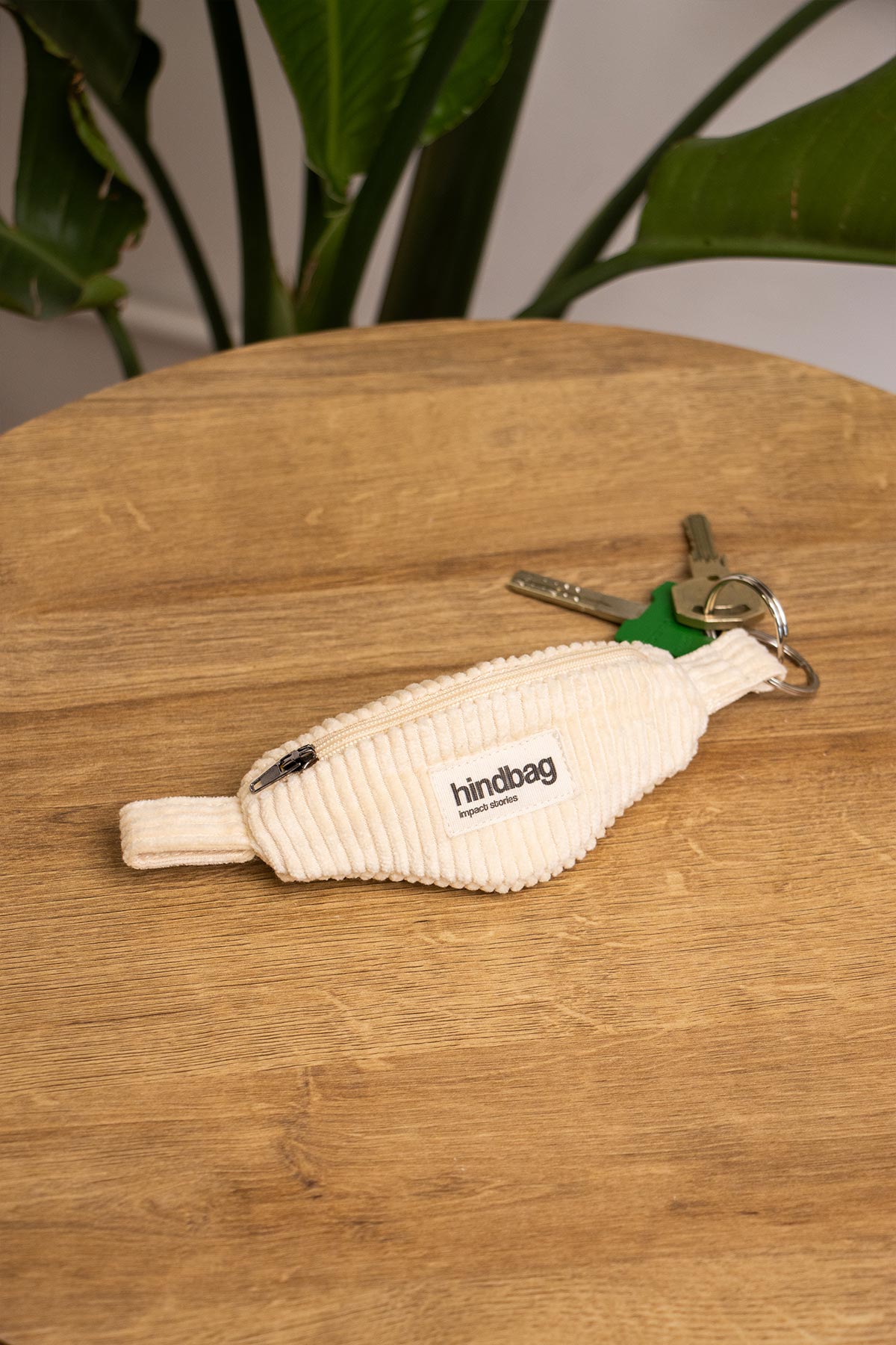 Côme Beige Corduroy Fanny Pack Keychain