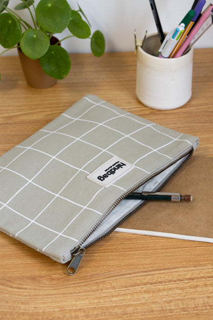 Ema Pouch – Sage Green/White Check