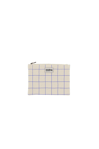 Ema Pouch – Off-White/Blue Check
