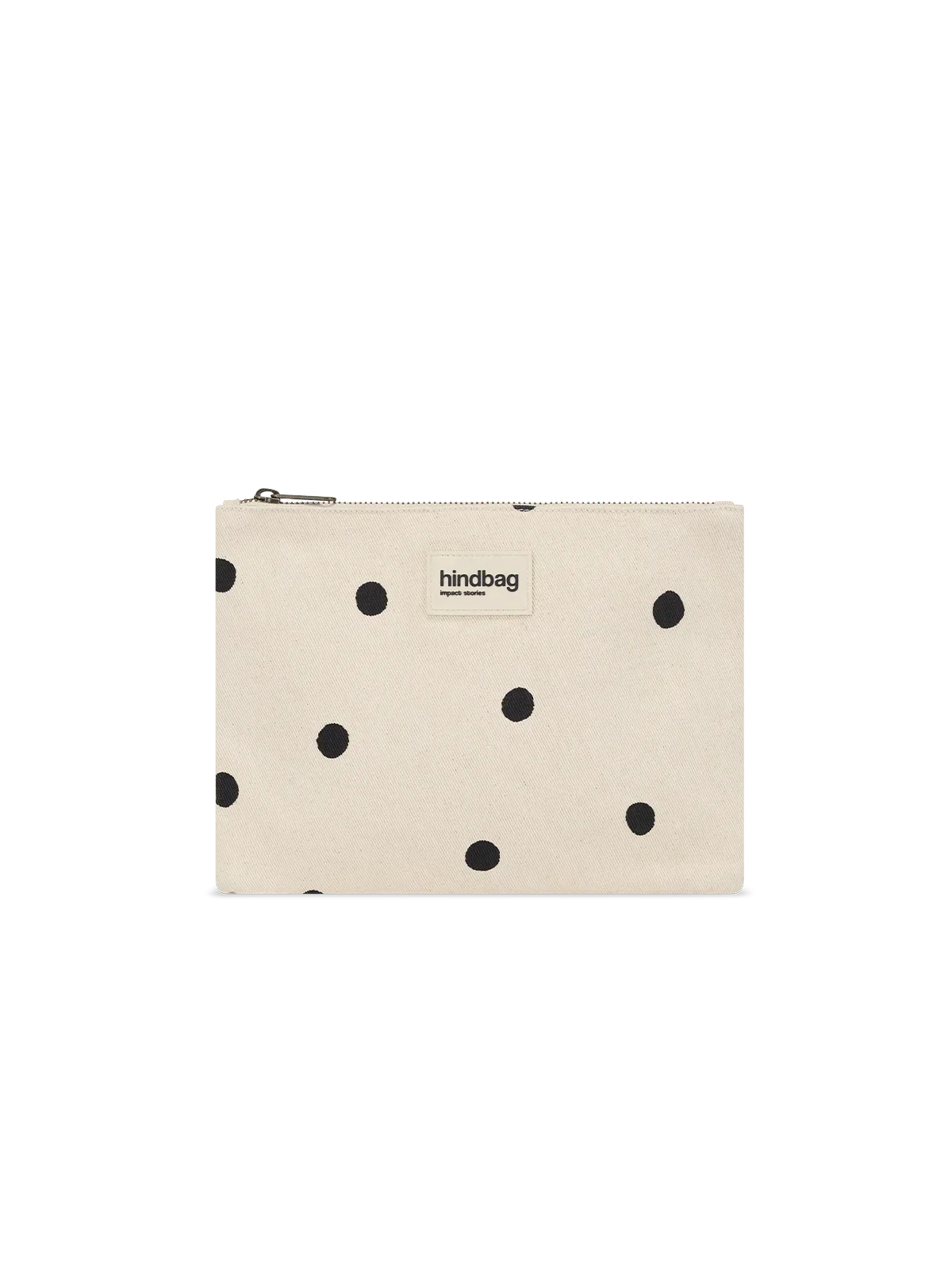 Ema Ecru Polka Dot Clutch