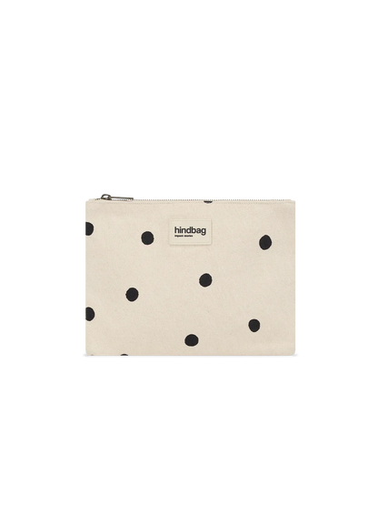 Ema Ecru Polka Dot Clutch
