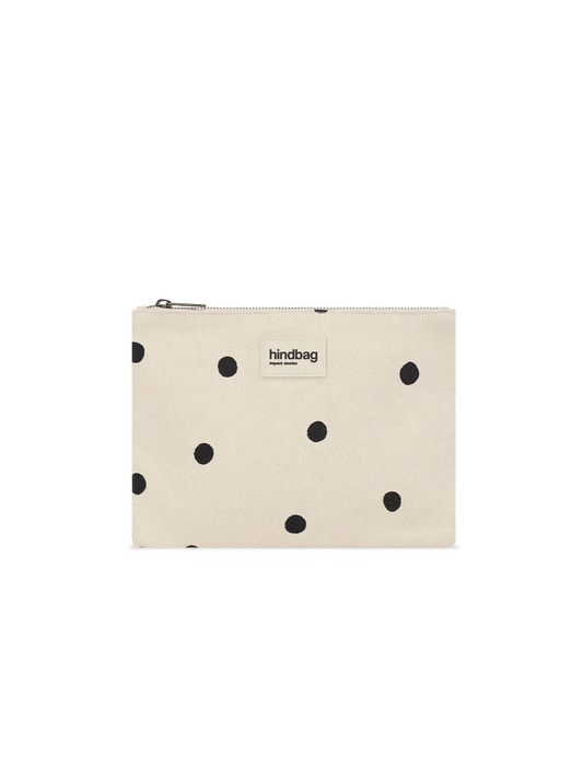 Ema Ecru Polka Dot Clutch