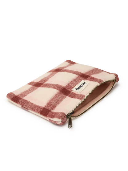 Ema pink tartan Pouch