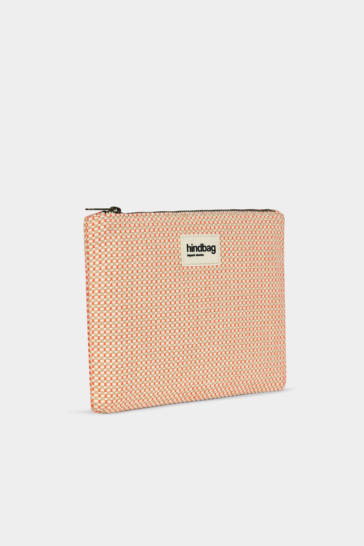 Ema coral woven pouch