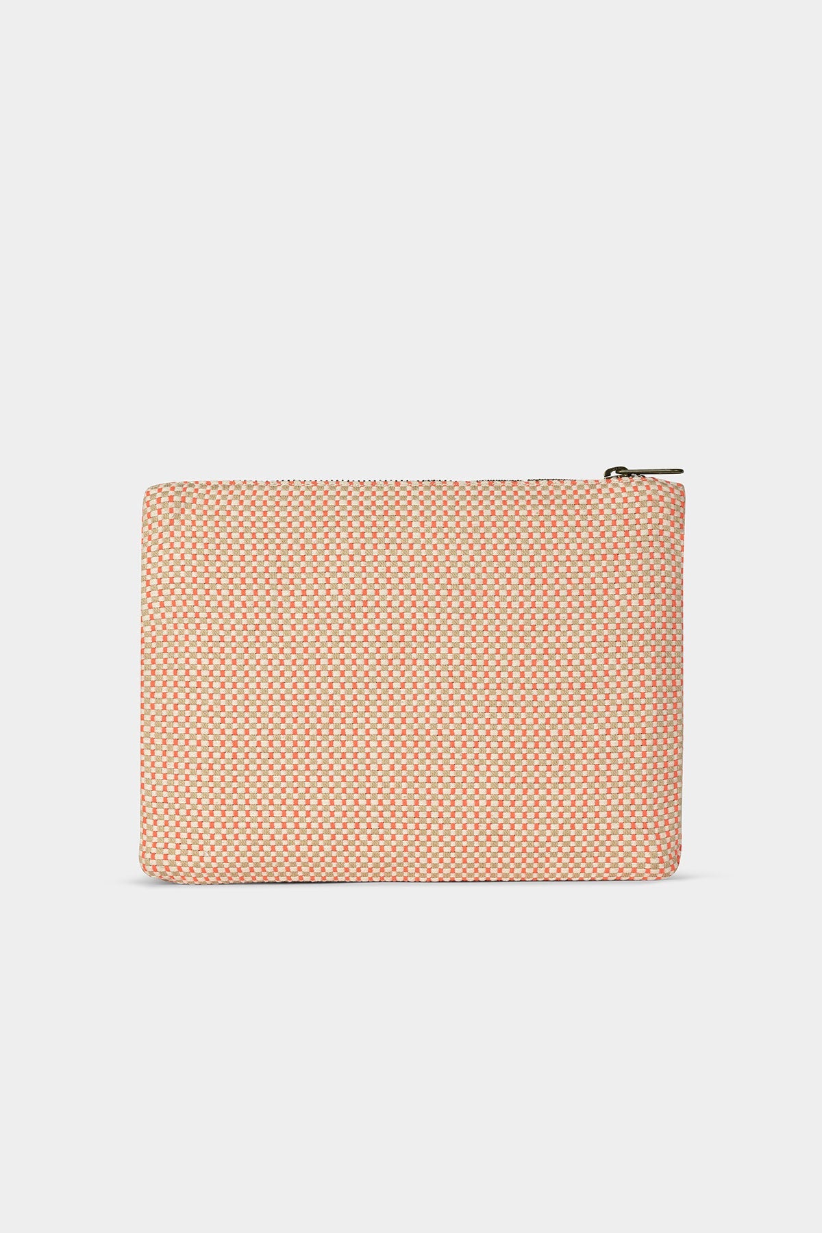 Ema coral woven pouch
