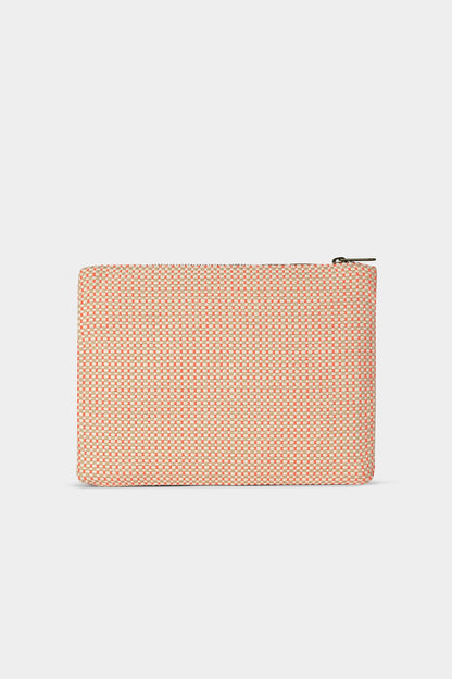 Ema coral woven pouch