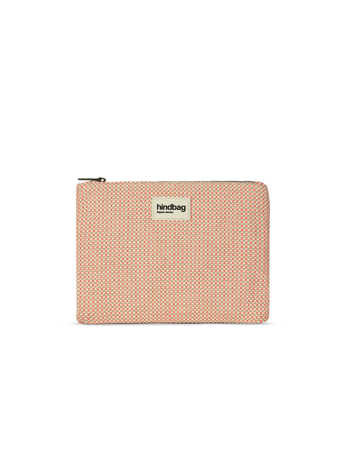 Ema coral woven pouch