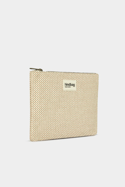 Ema nude woven pouch