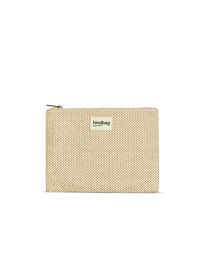Ema nude woven pouch