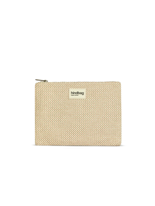 Ema nude woven pouch