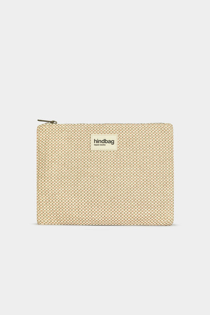 Ema nude woven pouch