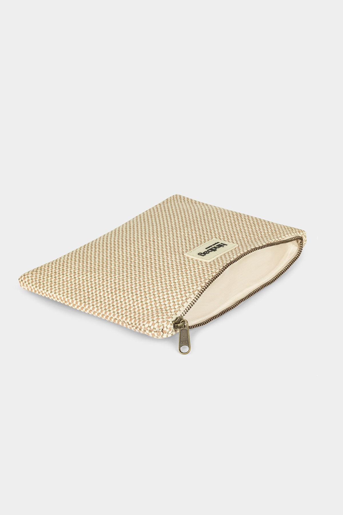 Ema nude woven pouch