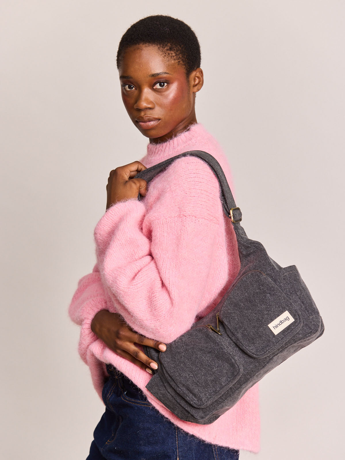 Emile dark blue denim Shoulder bag