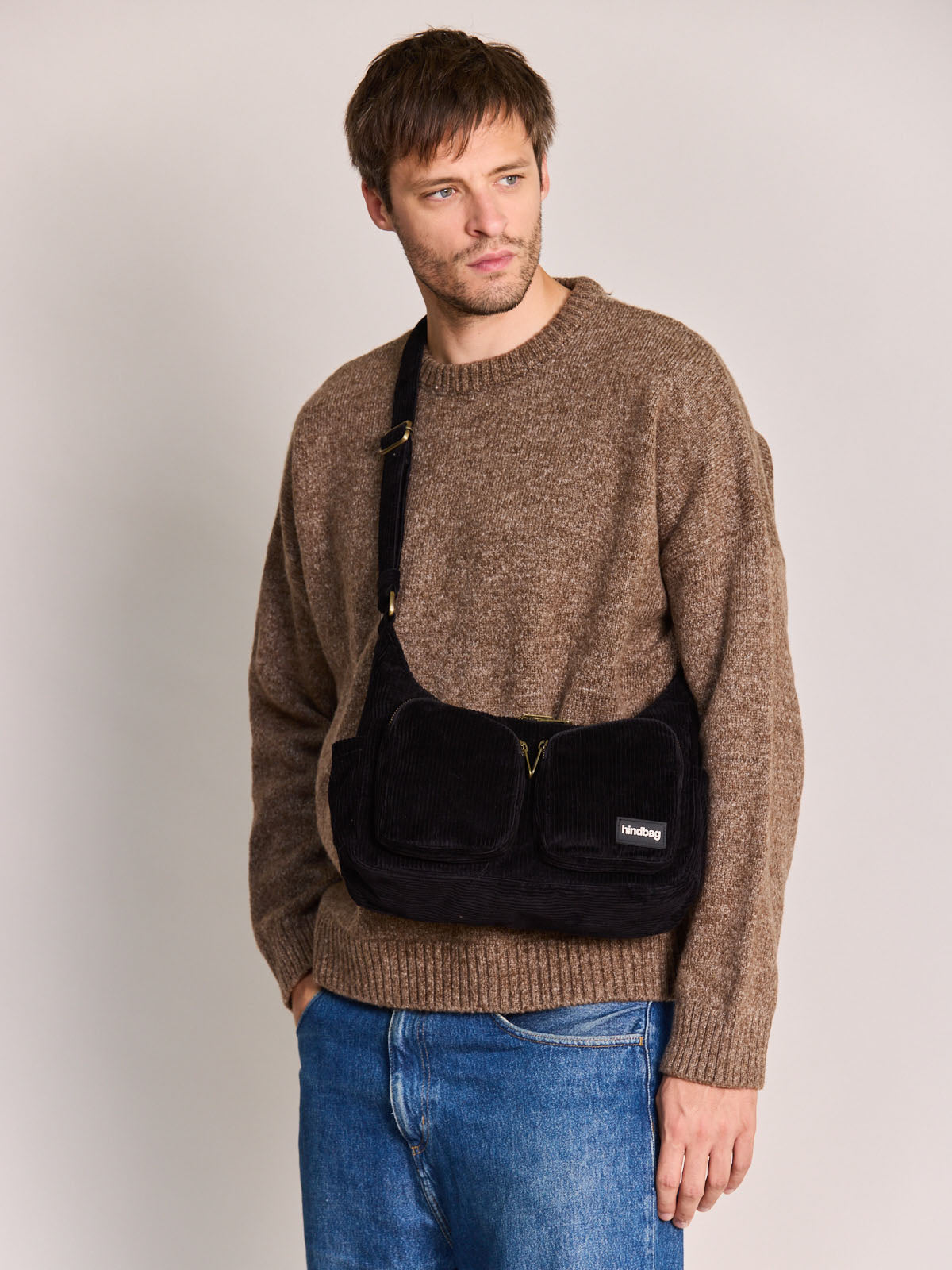 Emile black corduroy Shoulder bag