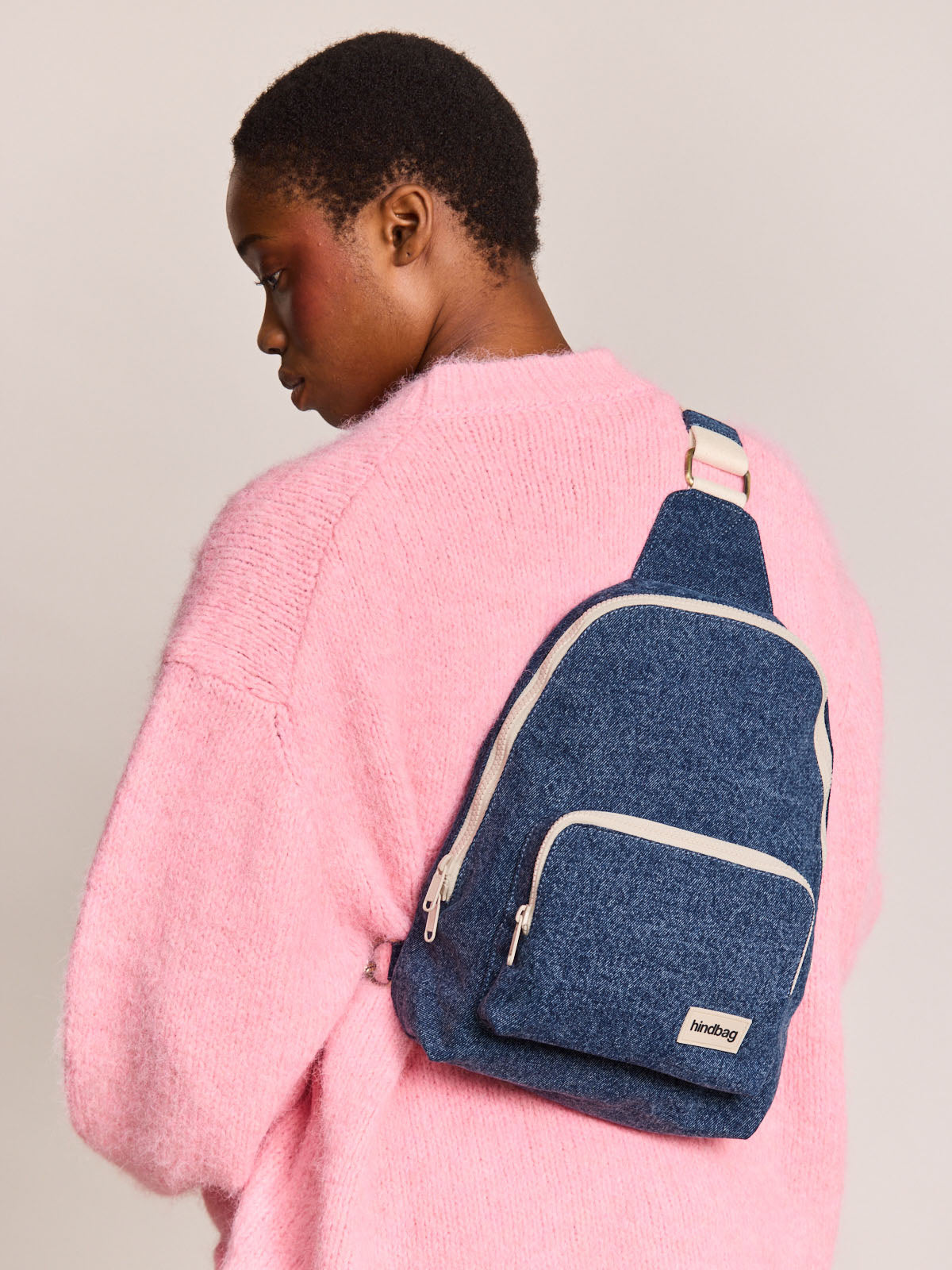 Felix dark blue denim Sling Bag