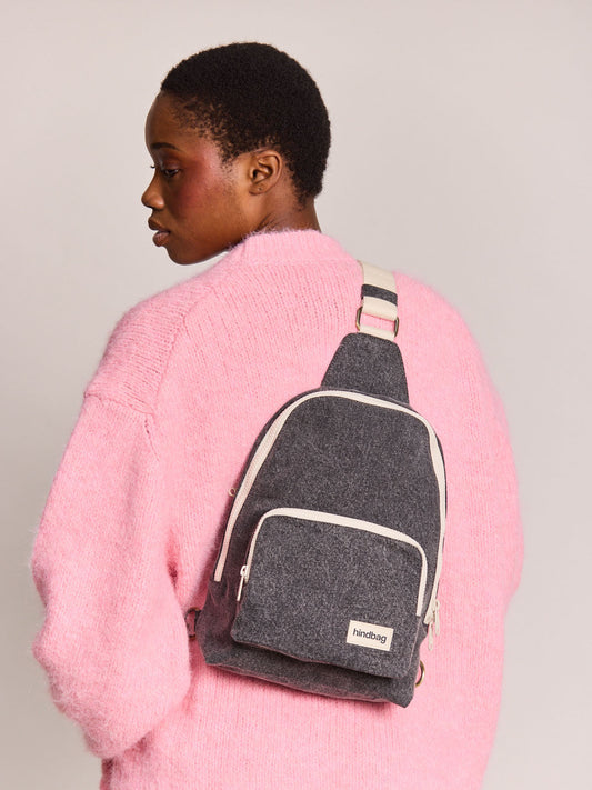 Felix dark grey denim Sling Bag