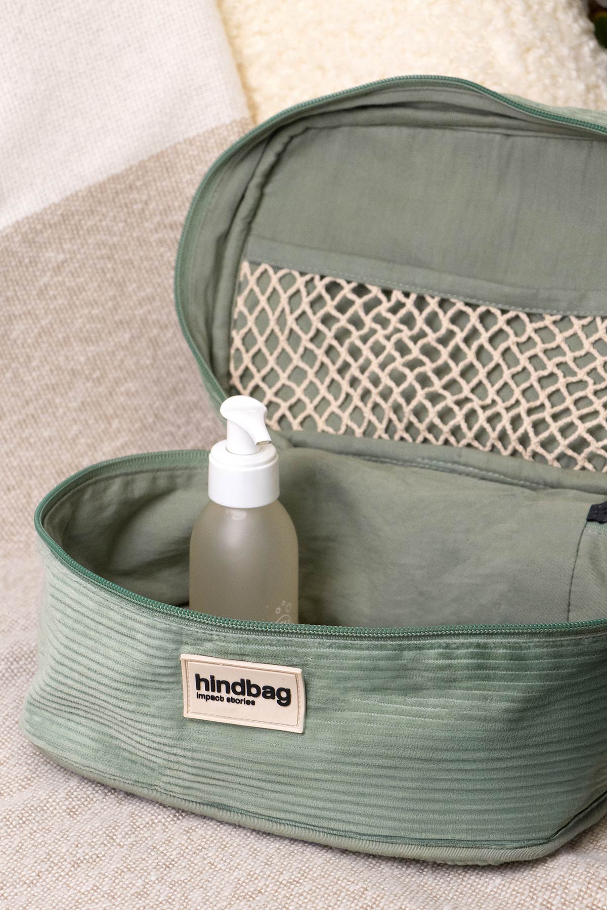Gaspard Mint Green Corduroy Vanity Case
