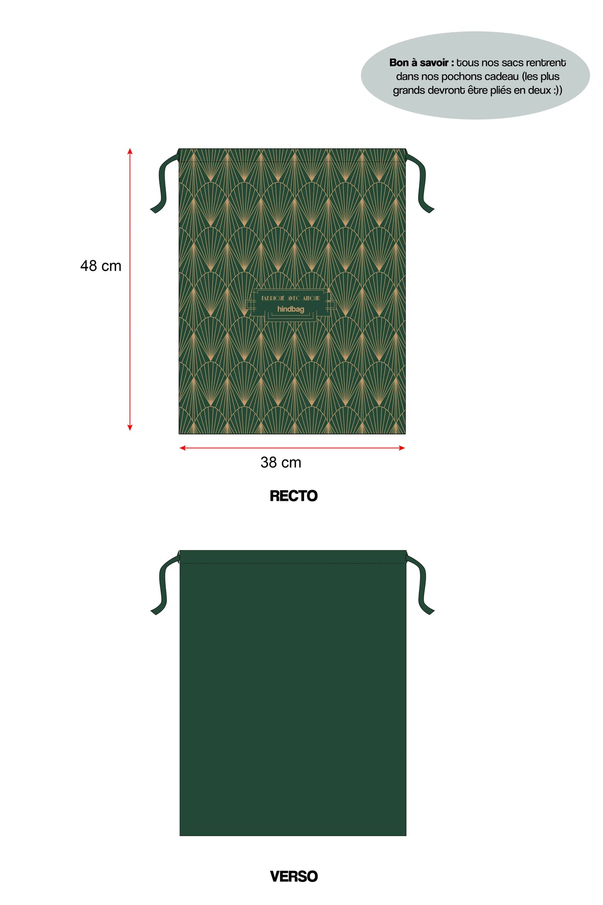 Green reusable gift bag