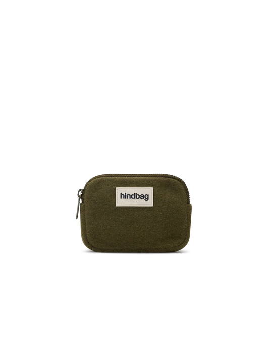 Lili khaki wool effect Coin Purse