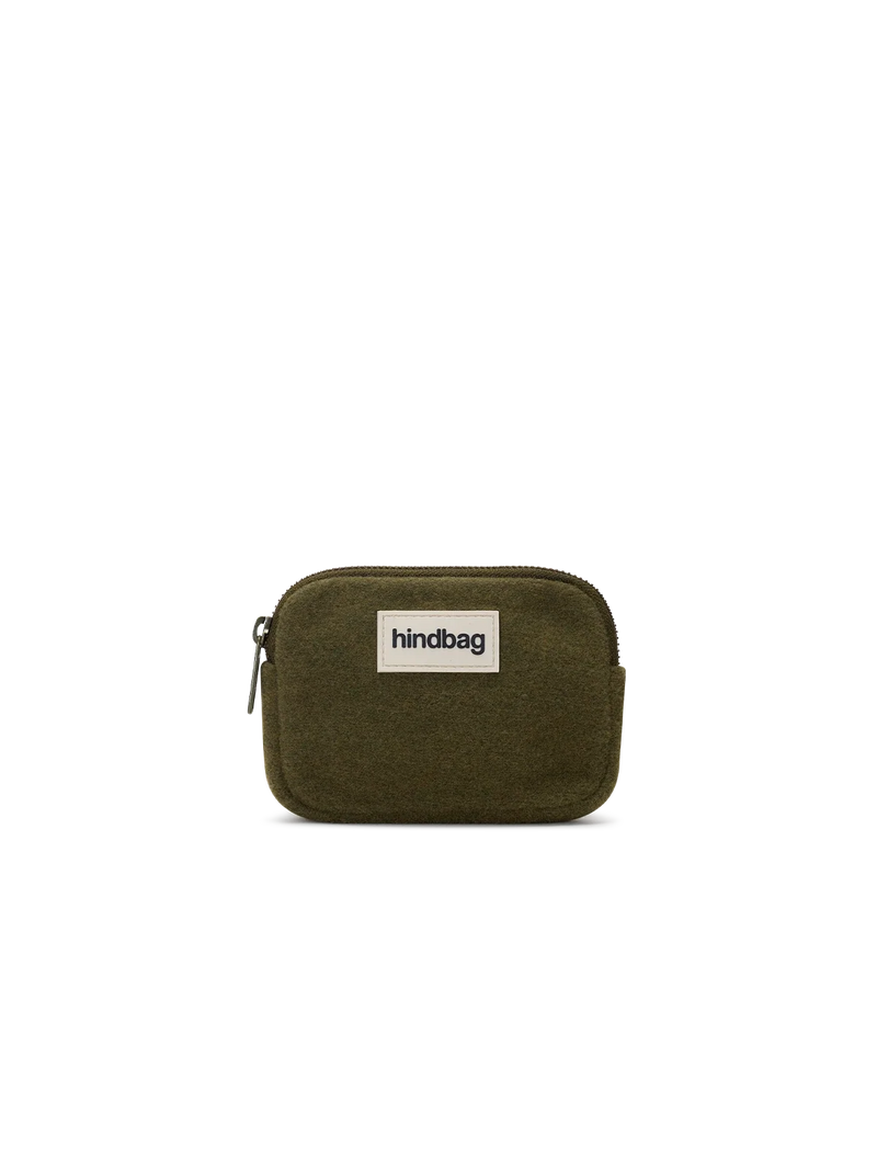 Lili khaki wool effect Coin Purse