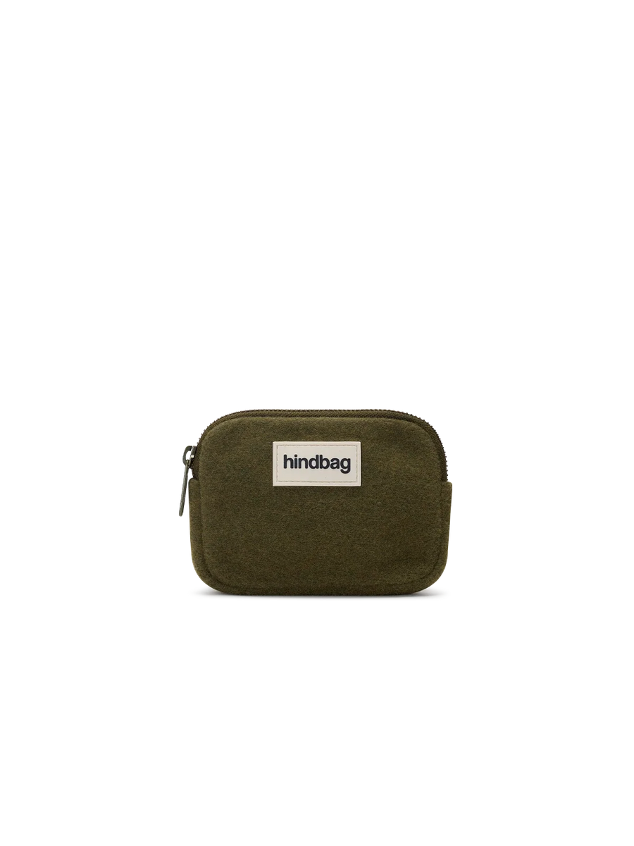 Lili khaki wool effect Coin Purse