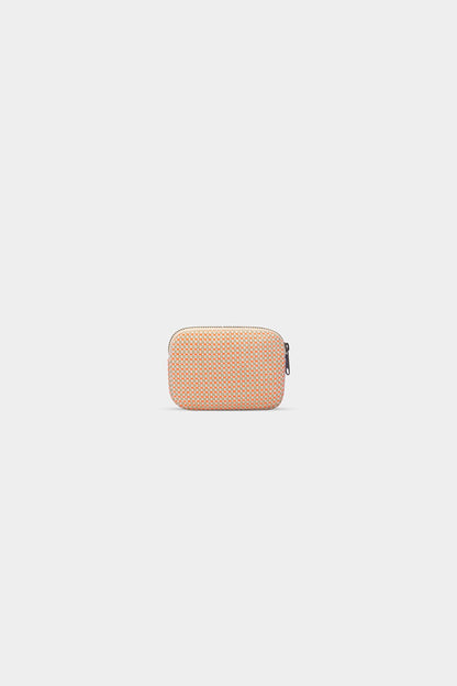 Lili coral woven Coin Purse