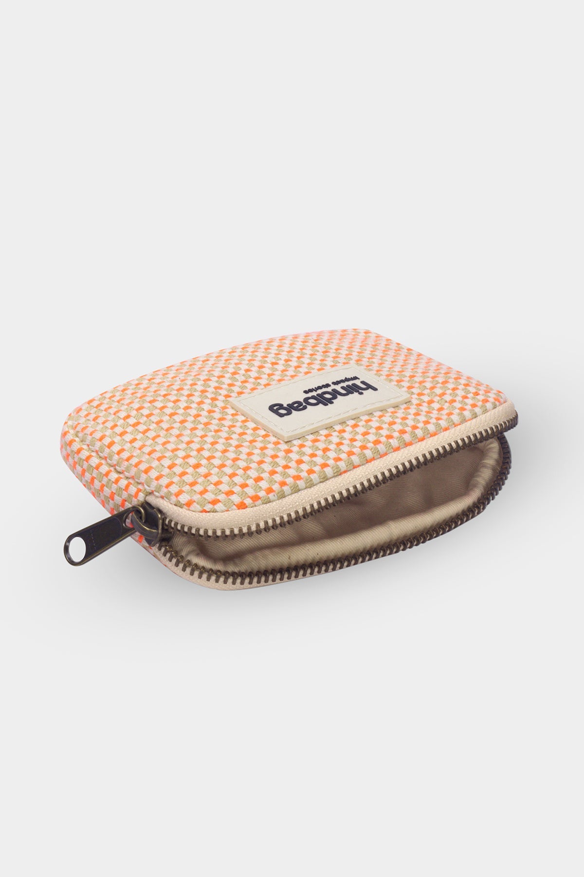 Lili coral woven Coin Purse