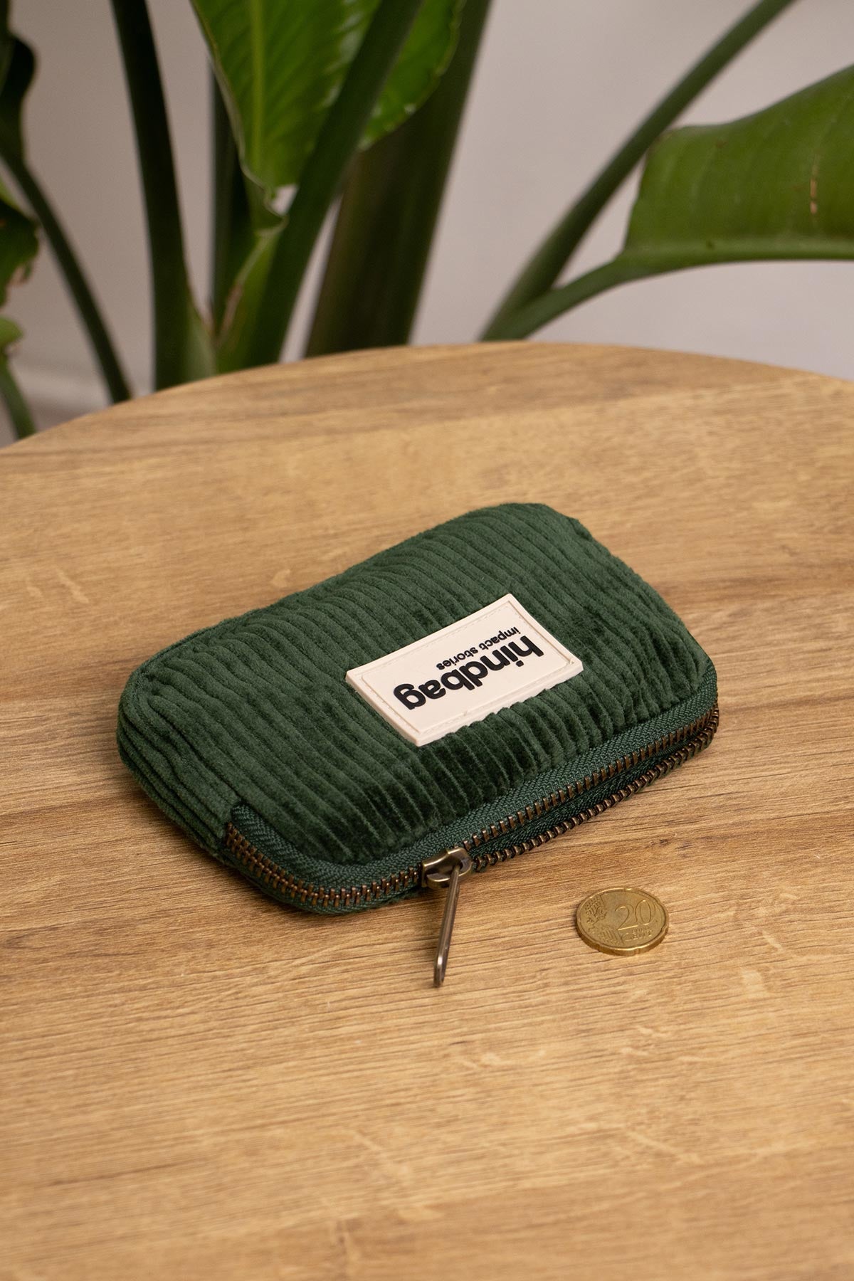 Lili Pine Green Corduroy Coin Purse