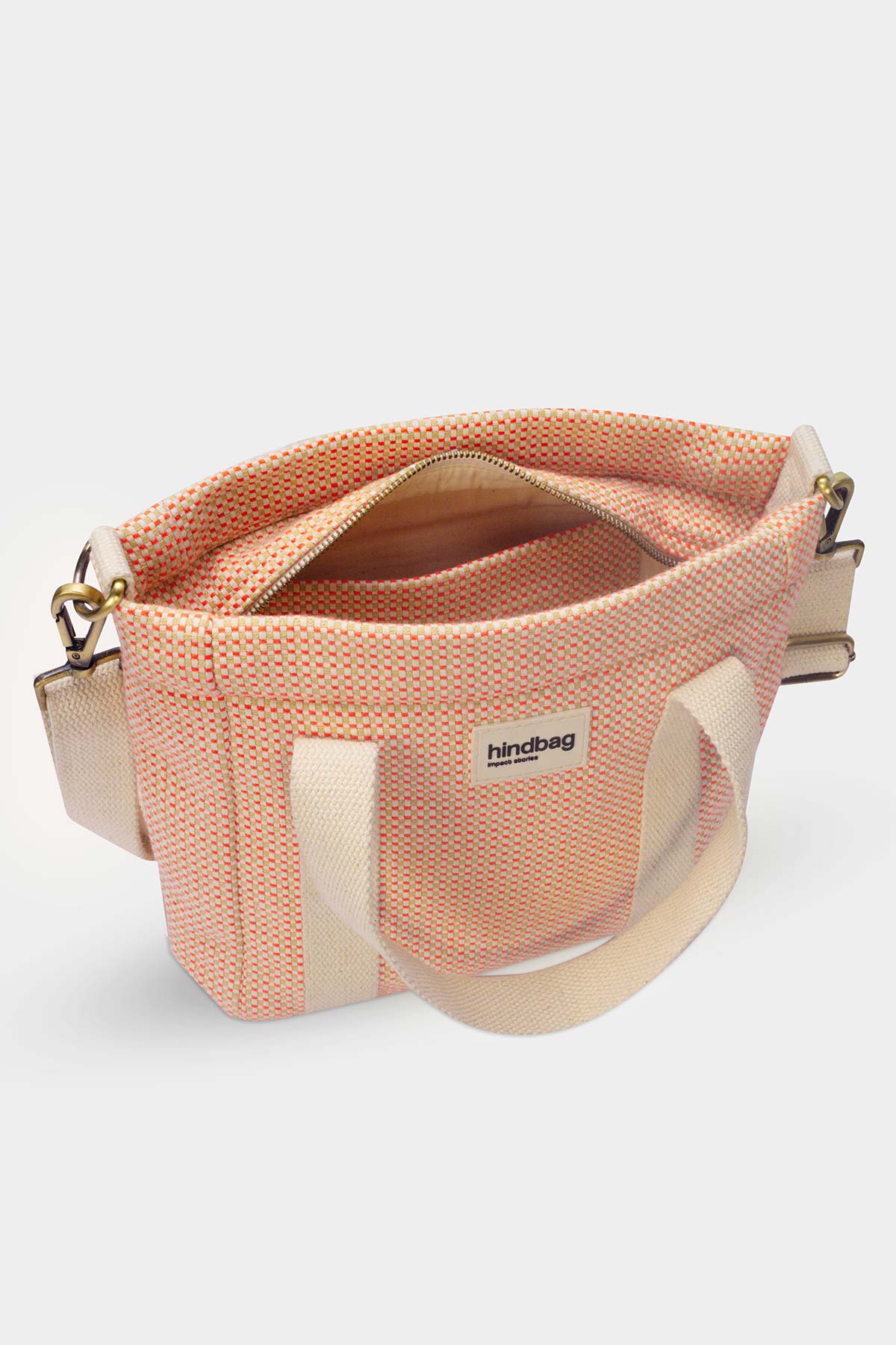 Louise coral woven fanny pack