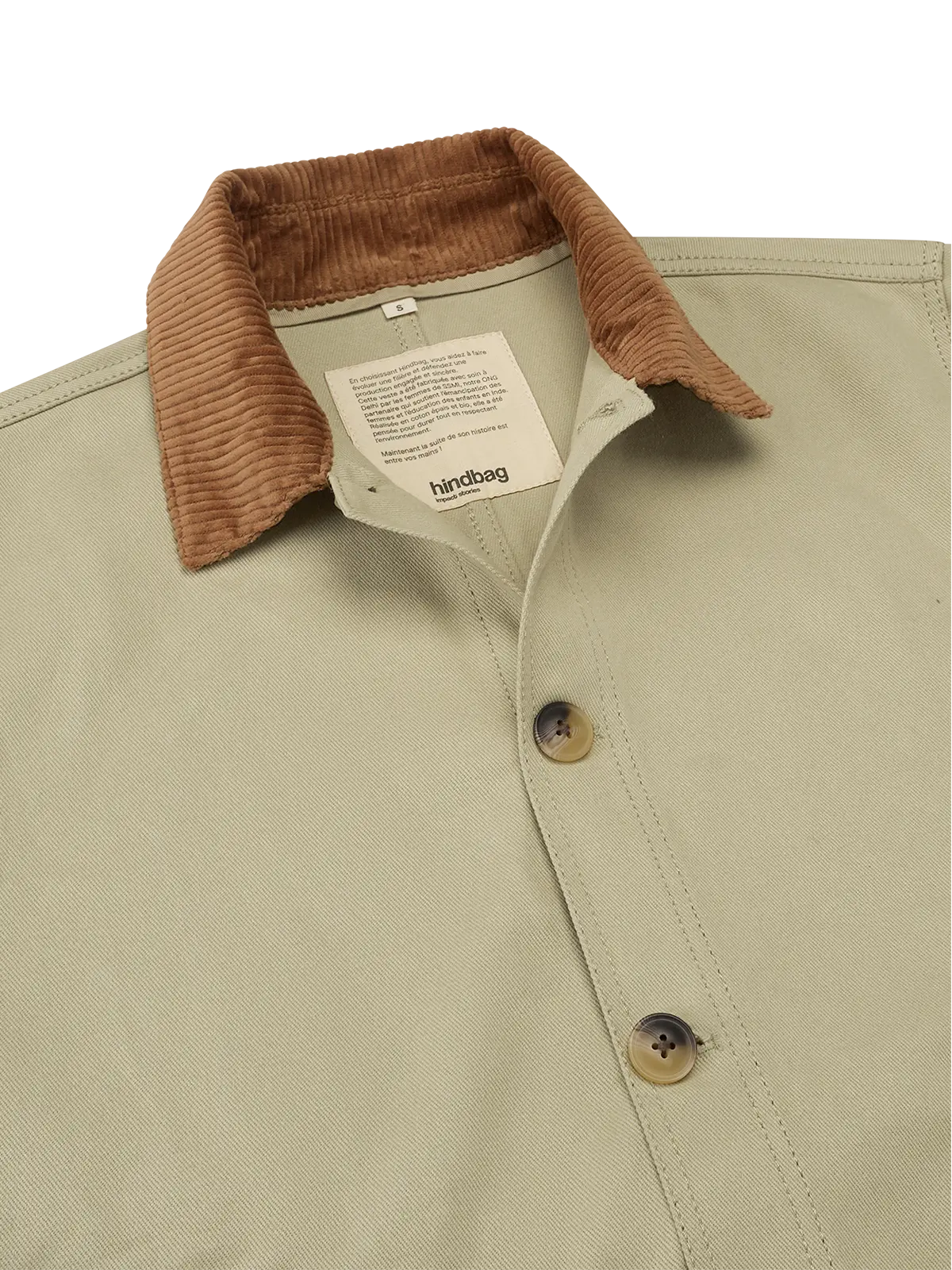 Unisex Clay green Marcel jacket with velvet collar