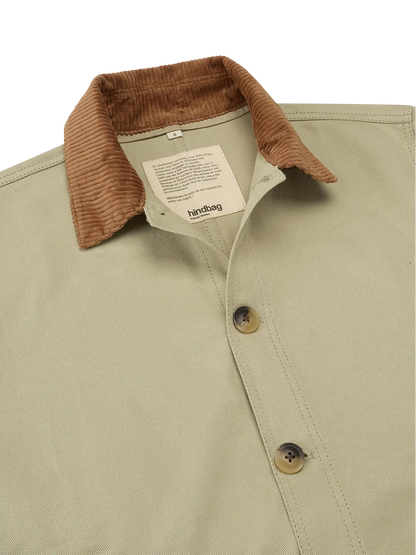 Unisex Clay green Marcel jacket with velvet collar