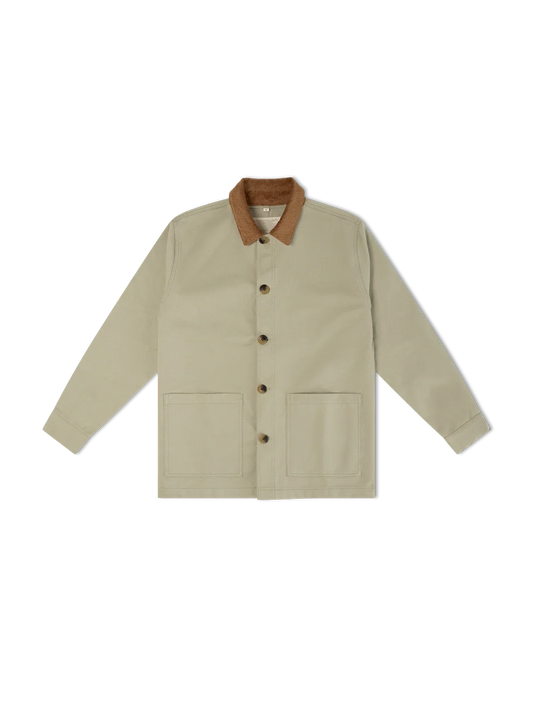 Unisex Clay green Marcel jacket with velvet collar
