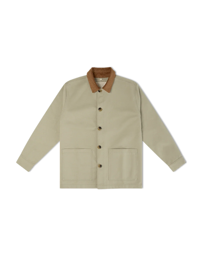 Unisex Clay green Marcel jacket with velvet collar