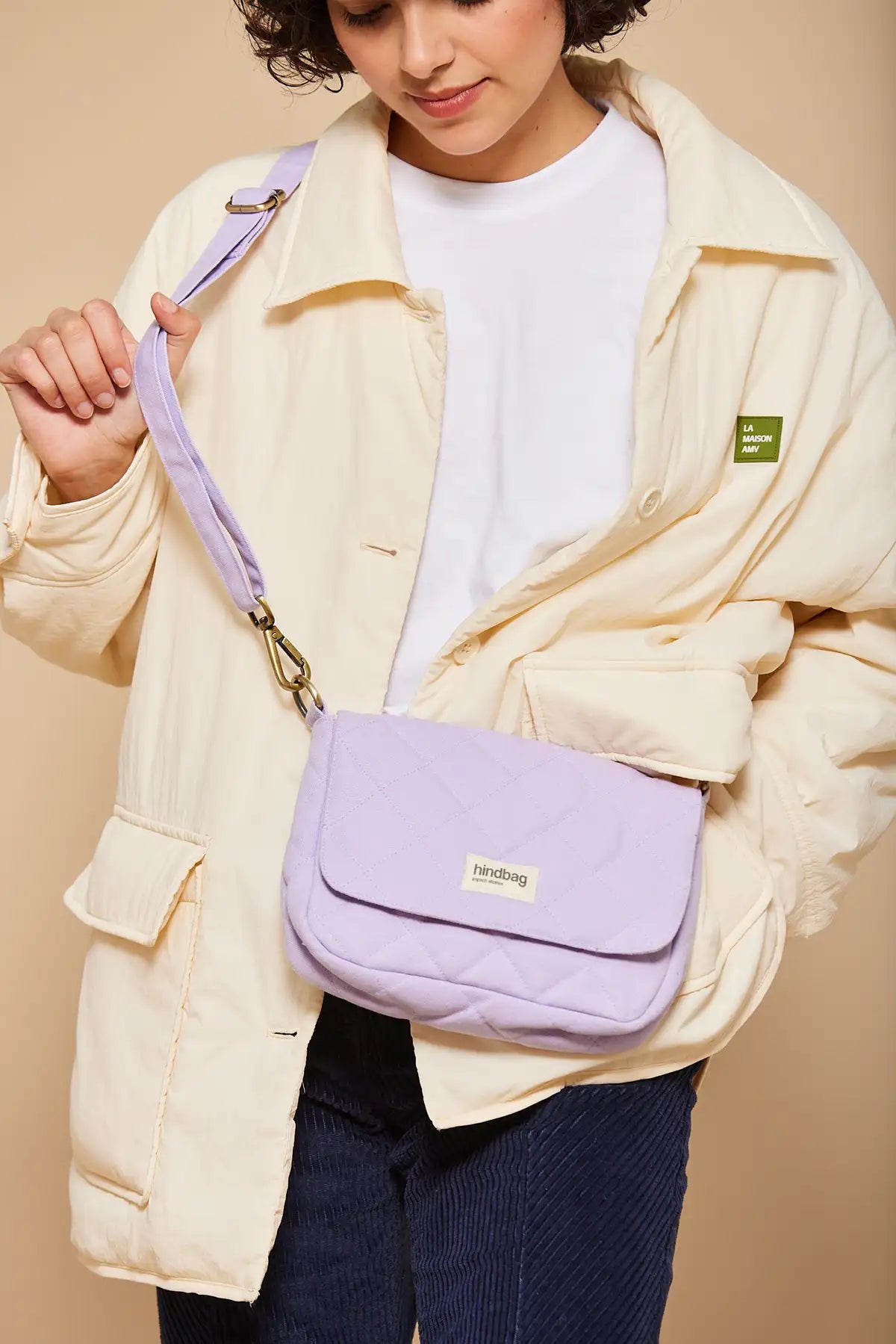 Margault lilac quilted handbag