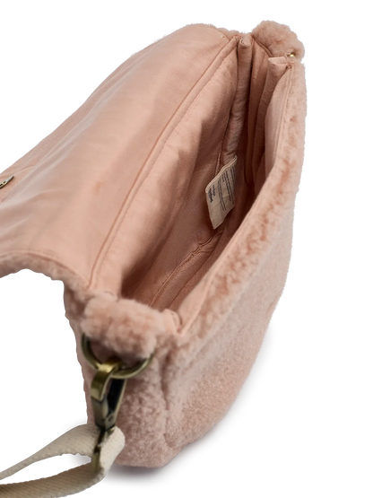 Teddy Crossbody Handbag in Powder Pink